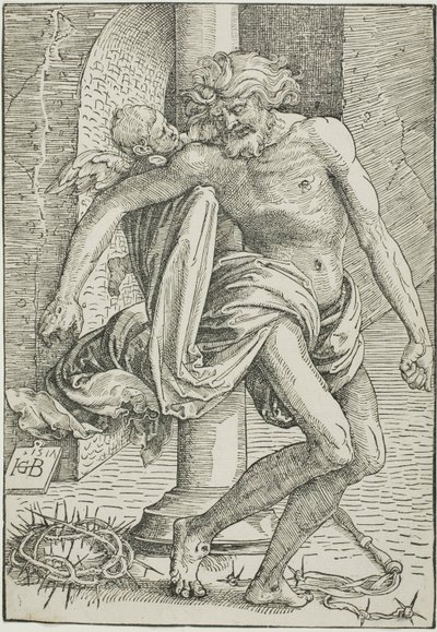 Surun mies pylvään edessä tekijältä Hans Baldung Grien
