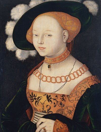 Saksan kieli: Bildnis einer Dame Portrait of a Lady (naisen muotokuva) tekijältä Hans Baldung Grien