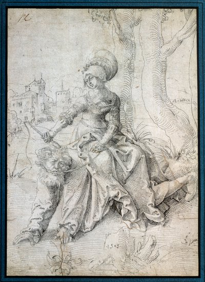 Nainen ratsastaa miehellä: Phyllis istuu nelijalkain kävelevän Aristoteleen selässä. Piirustus Grien Hans Baldung (1484-1545) Ec. Kaikki. tekijältä Hans Baldung Grien