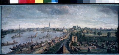 ""Maahuvitukset"" (Maahuvitukset) Maaseudun ilot, joen kävely, maalaispallo, piknik ja ulkopelit. Hans Bolin (1534-1593) guassimaalaus 1592 Pushkin-museo, Moskova tekijältä Hans Bol