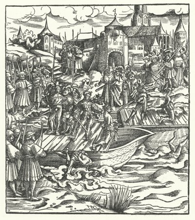 Itävallan arkkiherttua Maximilianin valtaa vastaisen kapinan johtajien teloittaminen Gentissä, 1484 tekijältä Hans Burgkmair