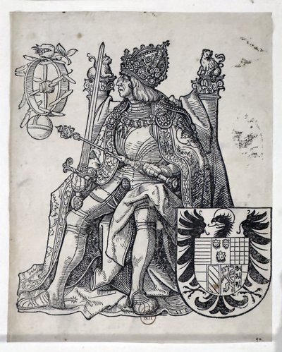 Keisari Maximilian, noin 1509-1512 (kaiverrus) tekijältä Hans Burgkmair
