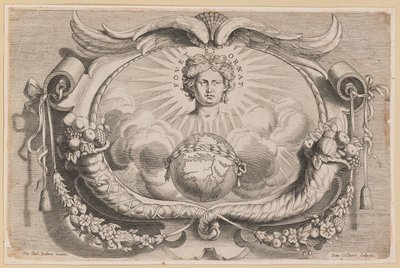Tulostinlaite Jan van Keerbergenille: Vinjetti Biblia Cum Glossa Ordinarialle tekijältä Hans Collaert the Younger