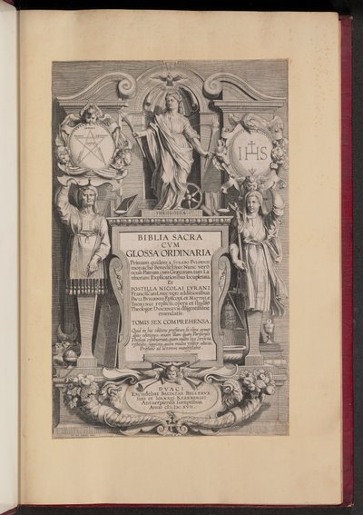 Biblia Sacra Cvm Glossa Ordinaria otsikkosivu tekijältä Hans Collaert the Younger after Sir Peter Paul Rubens