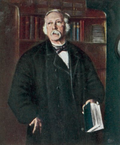 Theodor Fontane, saksalainen kirjailija ja runoilija (värilitografia). tekijältä Hans Fechner