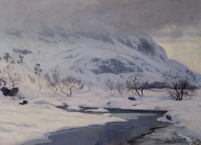 Vuoristomaisema, talvi tekijältä Hans Fredrik Henriksen Borgen