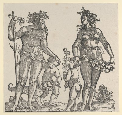 Villi mies ja villi nainen, 1545. tekijältä Hans Guldenmond