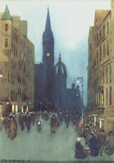 High Street, Edinburgh (öljy kankaalle) tekijältä Hans Hansen