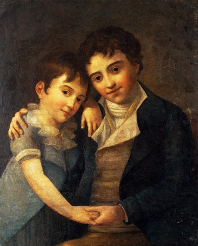 Muotokuva Franz Xaver Wolfgangin (1791-1844) ja Karl Thomasista (1784-1858), Wolfgang Amadeus Mozartin (1756-1791) pojista, maalannut Hans Hansen (1769-1828) tekijältä Hans Hansen