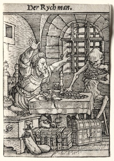 Dance of Death: The Miser, c. 1526. tekijältä Hans Holbein