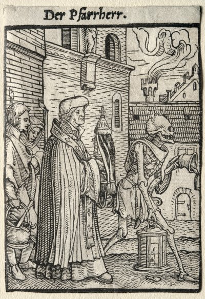 Kuoleman tanssi: Pastori. tekijältä Hans Holbein