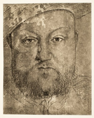 Henry VIII liitupiirustus, n. 1540, pub. 1902 (kollotyyppi) tekijältä Hans Holbein der Jüngere