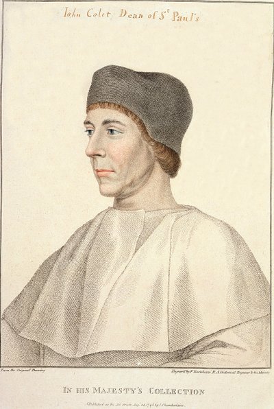 John Colet (n. 1467-1519), Francesco Bartolozzin kaivertaman Pyhän Paavalin dekaani (1727-1815) tekijältä Hans Holbein der Jüngere