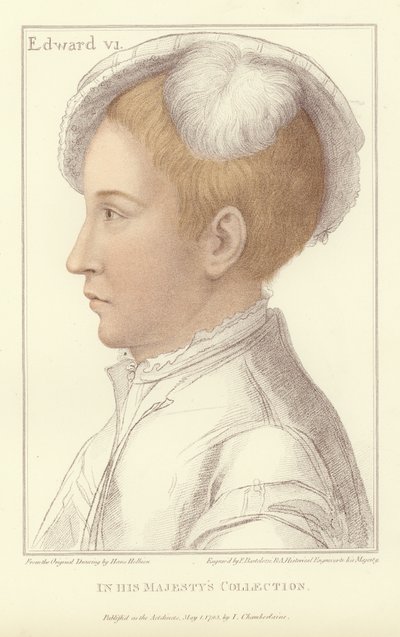 Englannin ja Irlannin kuningas Edward VI (akvatintti) tekijältä Hans Holbein der Jüngere