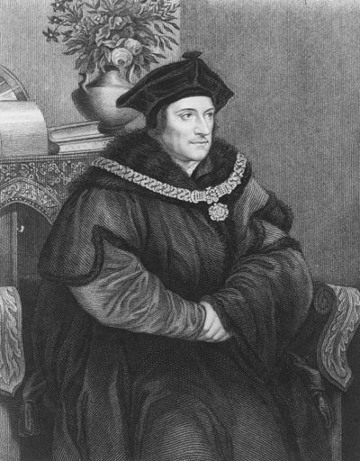 Sir Thomas More (1477-1535) (kaiverrus) tekijältä Hans Holbein der Jüngere