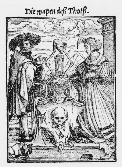 The Box of the Dead, teoksesta "Kuoleman tanssi", kaiverrus Hans Lutzelburger, n. 1538 tekijältä Hans Holbein der Jüngere