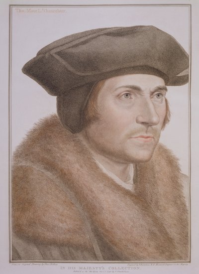 Thomas More, lordikansleri (1478-1535), kaiverrus Francesco Bartolozzi (1727-1815) tekijältä Hans Holbein der Jüngere