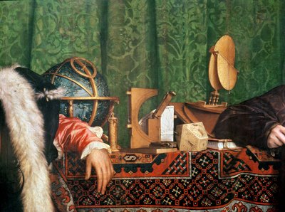 Suurlähettiläät, yksityiskohta tähtitieteellisistä instrumenteista, 1533 öljy paneelille yksityiskohta 4147:stä tekijältä Hans Holbein the Elder