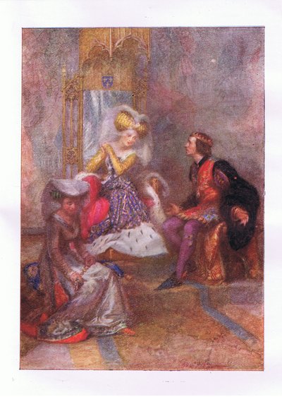 Ja mitä sinä sitten sanot rakkaalleni? (Kuningas Henrik V), teoksesta The Complete Works of Shakespeare, jonka on julkaissut George Harrap & Co Ltd, 1920-luku. tekijältä Hans Holbein der Jüngere
