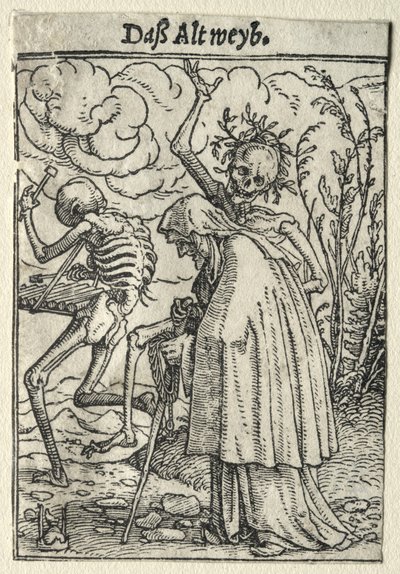 Kuoleman tanssi: Vanha nainen tekijältä Hans Holbein the Younger