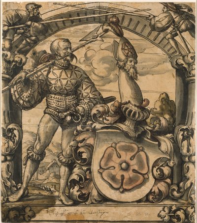 Suunnittelu heraldiselle lasimaalaukselle, 1522 tekijältä Hans Holbein der Jüngere