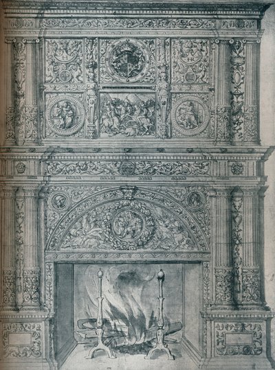 Piirustus savupiipun palasta, c1537 tekijältä Hans Holbein der Jüngere