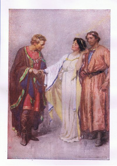 Mitä sanot? Vankini vai vieraani? (The Winters Tale), teoksesta The Complete Works of Shakespeare, jonka on julkaissut George Harrap & Co Ltd, 1920-luku. tekijältä Hans Holbein der Jüngere