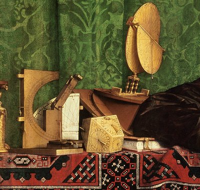 Suurlähettiläät, 1533 öljy paneelille yksityiskohta 122676:sta tekijältä Hans Holbein der Jüngere