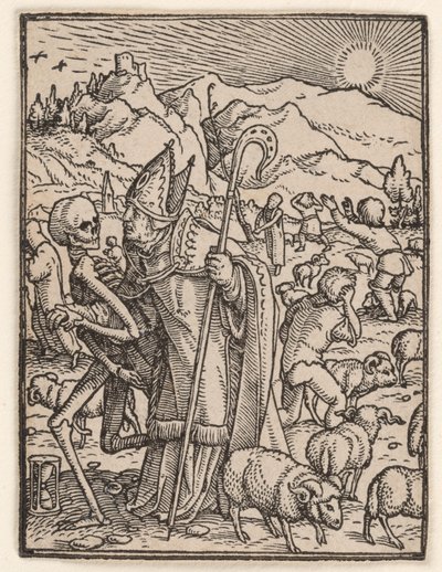 Piispa, teoksesta "Kuolemantanssi" tekijältä Hans Holbein the Younger