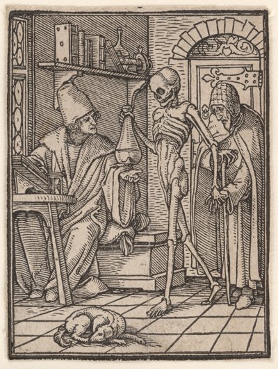 Tohtori (tai lääkäri), teoksesta "Kuolemantanssi" tekijältä Hans Holbein the Younger