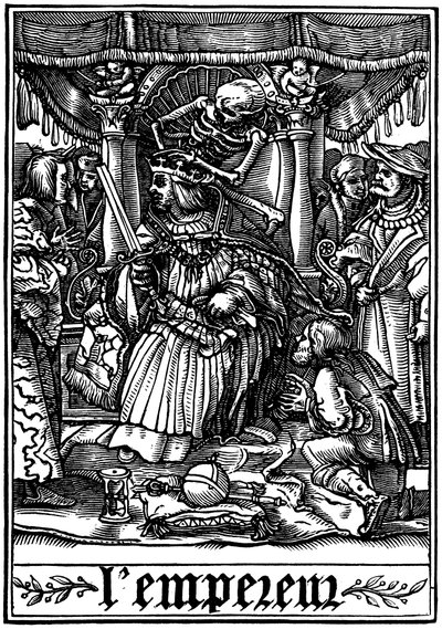 Keisari, jonka luona Kuolema vieraili, 1538 tekijältä Hans Holbein der Jüngere