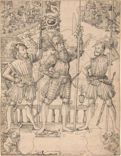 Halberdier ja Two Pikemen tekijältä Hans Jakob Plepp