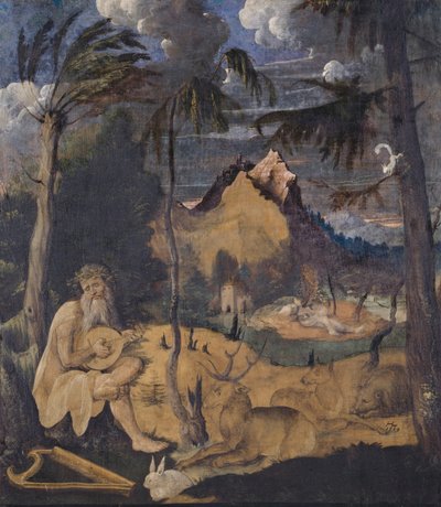 Orpheus eläinten joukossa, 1519 (tempera kankaalle) tekijältä Hans Leu