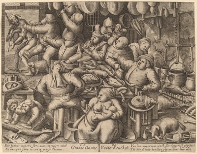 Rasva keittiö tekijältä Hans Liefrinck I, after Pieter van der Heyden, after Pieter Bruegel the Elder
