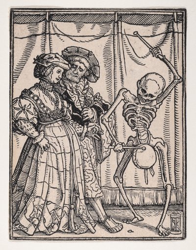 The Noblewoman, Kuoleman tanssista, n. 1526, julkaistu 1538. tekijältä Hans Lützelburger