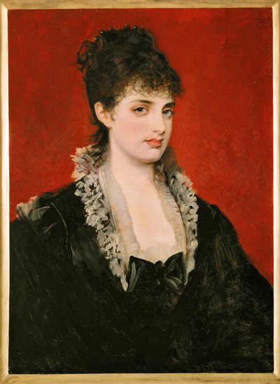 Anna von Waldberg ... (maalaus puulle) tekijältä Hans Makart