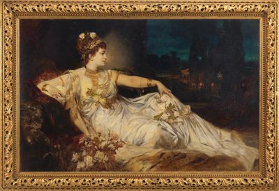 Charlotte Wolter (1834-1897) Messalinana Adolf von Wilbrandtin teoksessa "Arria ja Messalina" tekijältä Hans Makart