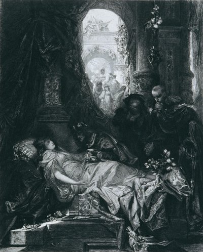 NÄENNÄISESTI KUOLLUT JULIA CAPULET tekijältä Hans Makart