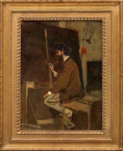 Hans Makartin omakuva maalaustelineen edessä tekijältä Hans Makart