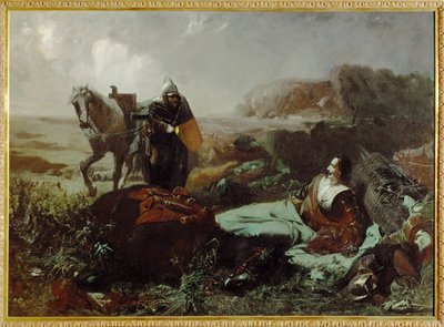 Kolmikymmenvuotisen sodan kenraali kreivi Pappenheimin kuolema ... (maalaus kankaalle) tekijältä Hans Makart
