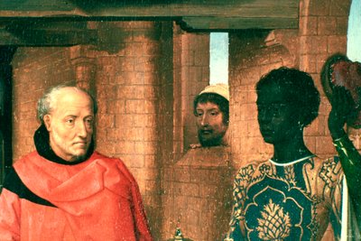 Adoration of the Magi, Triptyykki, Yksityiskohta, c1453-1494 tekijältä Hans Memling