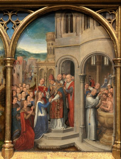 Yksityiskohta Pyhän Ursulan pyhäinjäännöksestä tekijältä Hans Memling