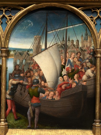 Yksityiskohta Pyhän Ursulan pyhäinjäännöksestä tekijältä Hans Memling
