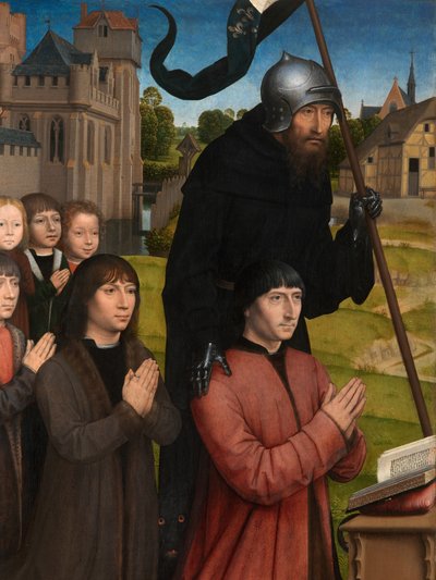 Yksityiskohta Willem Moreelin triptyykistä tekijältä Hans Memling