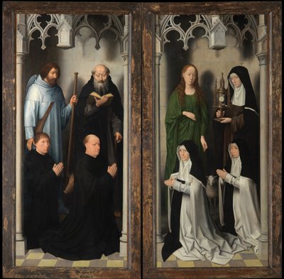 Pyhän Johannes Kastajan ja Pyhän Johannes Evankelistan triptyykin ulkopuoli tekijältä Hans Memling