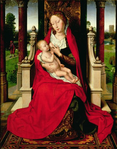 Madonna ja lapsi Enthroned, n. 1492-1494 tekijältä Hans Memling