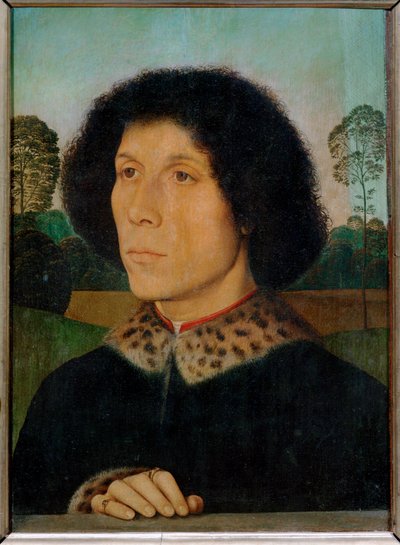Uroksen muotokuva maisemassa (huohotus) tekijältä Hans Memling