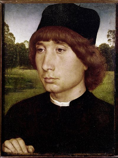 Nuoren miehen muotokuva. (öljy puulle, n. 1480) tekijältä Hans Memling
