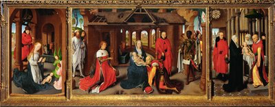 Triptyykki: Kuninkaiden palvominen - (henkeä huohottaen). tekijältä Hans Memling