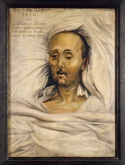 Guillaume IV de Baviere dit le Constant (1493-1550), sur son lit de mort - Baijerin herttua William IV kuolinvuoteessaan Mielich (Muelich), Hans (1516-1573) tekijältä Hans Mielich or Muelich